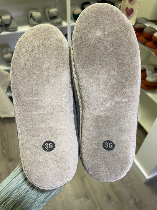 IMPERFECT Wool Slipper Clog in Ash - size 36