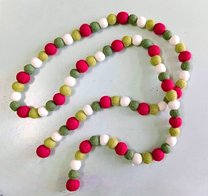 Holiday Felt Ball Garland