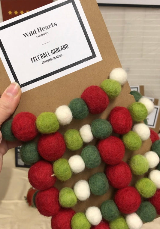 Holiday Felt Ball Garland