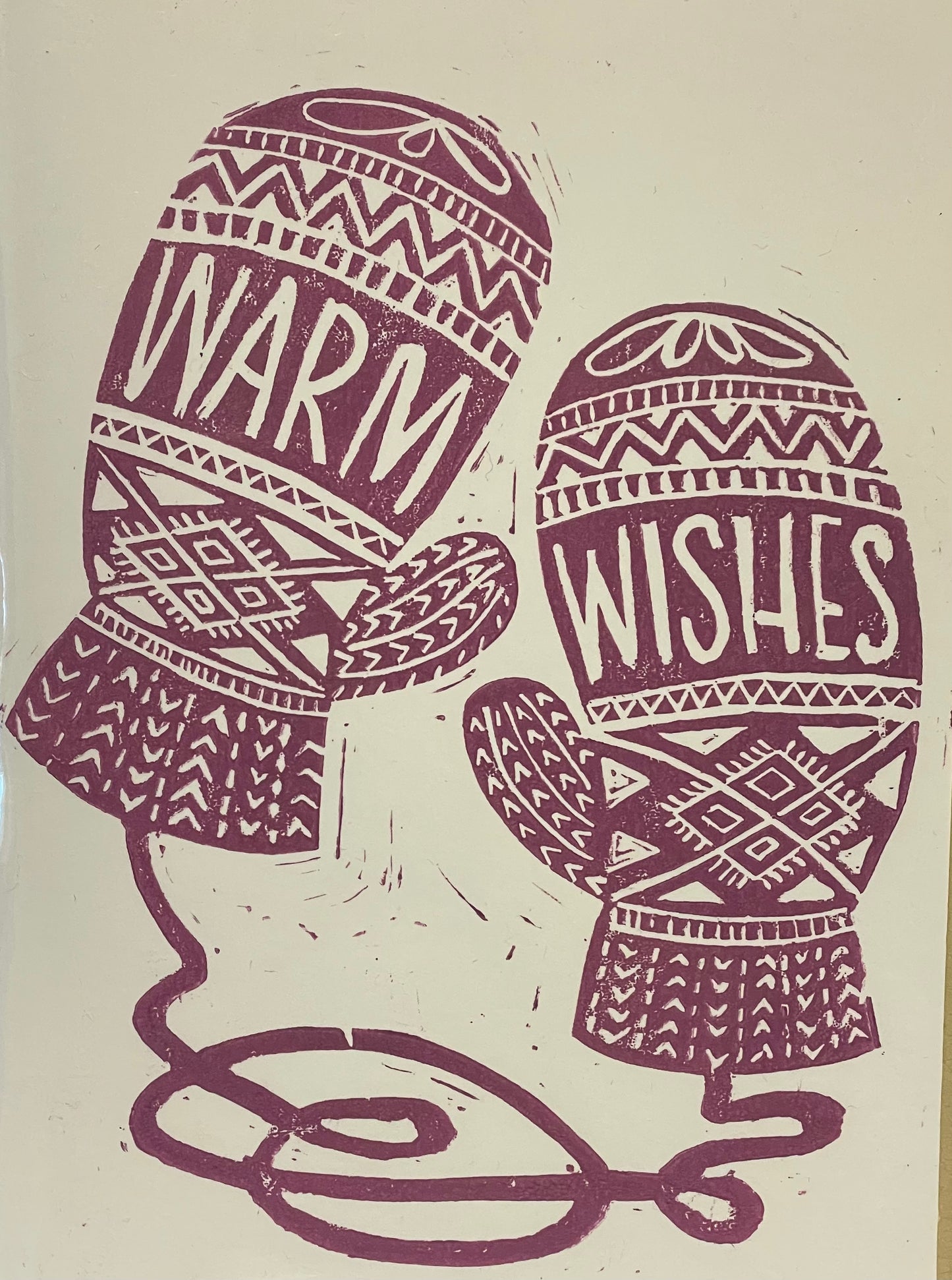 Linocut Holiday Card