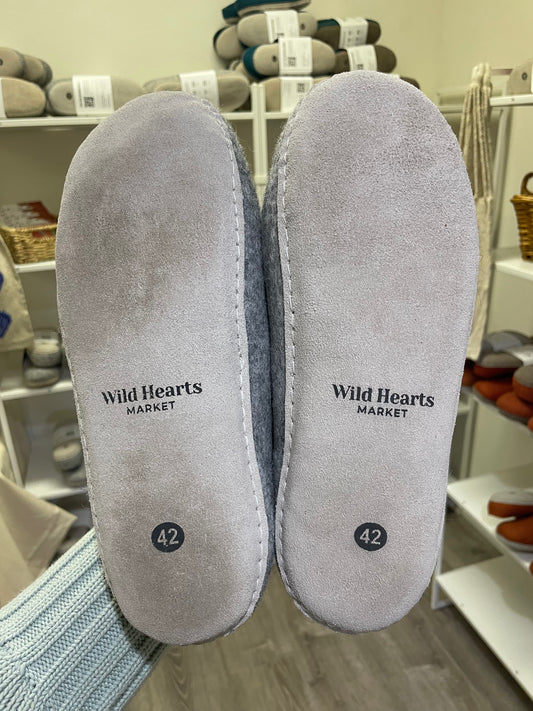 IMPERFECT Wool Slipper Clog in Ash - size 42