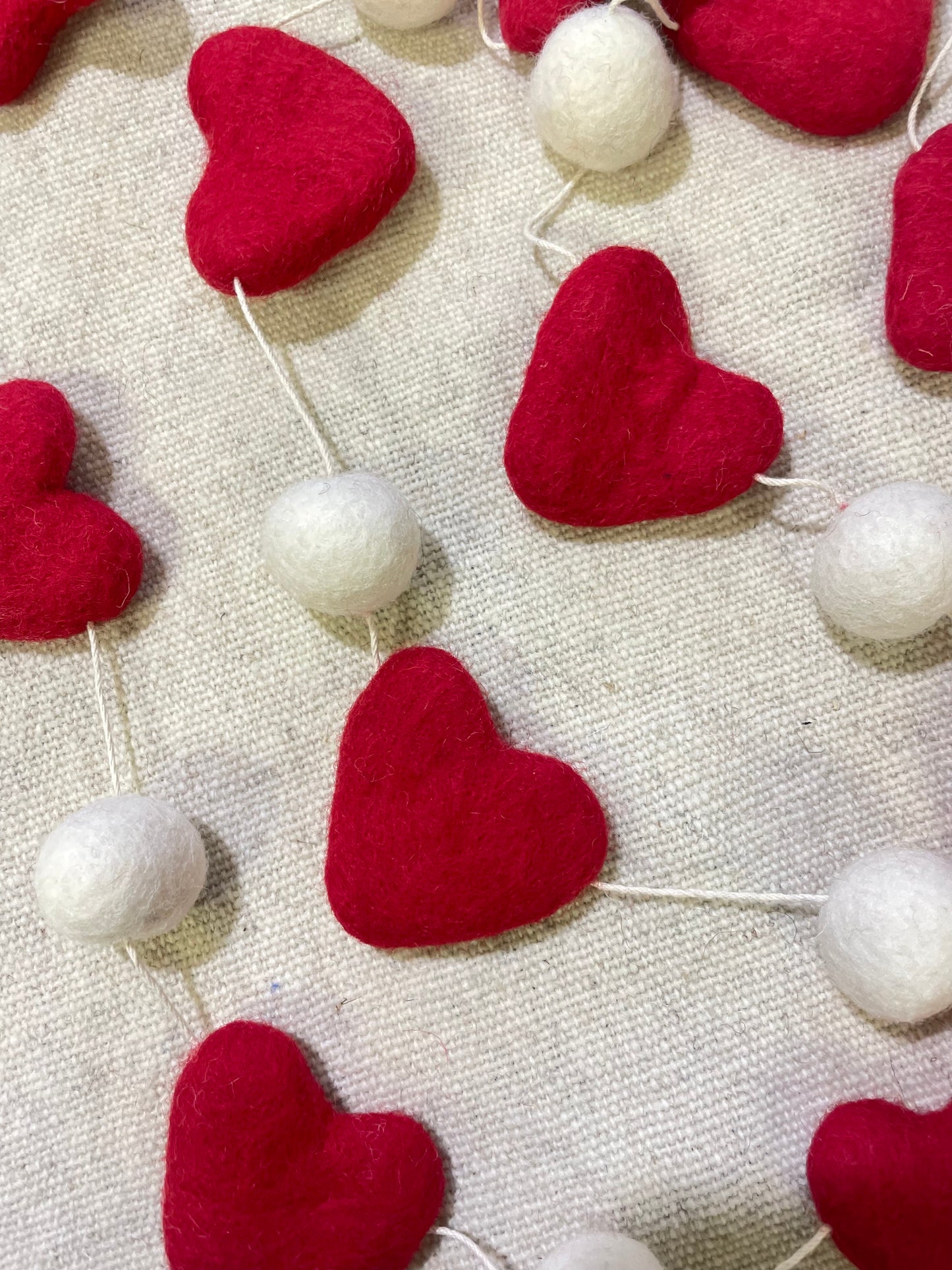 "Heartfelt" Felt Heart Garland