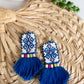 Embroidered Tapestry Tassel Earring