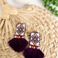 Embroidered Tapestry Tassel Earring