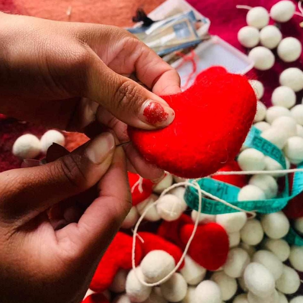 "Heartfelt" Felt Heart Garland