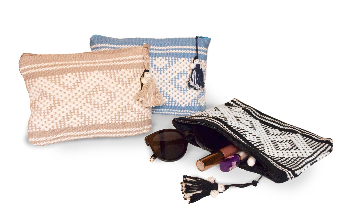 Hand-Woven Boho Zip Pouch