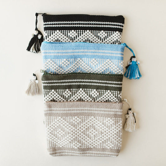 Hand-Woven Boho Zip Pouch