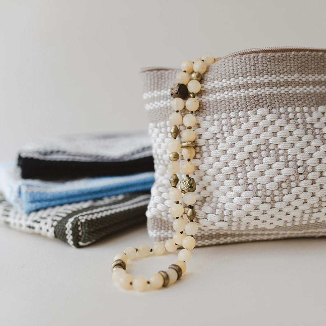 Hand-Woven Boho Zip Pouch