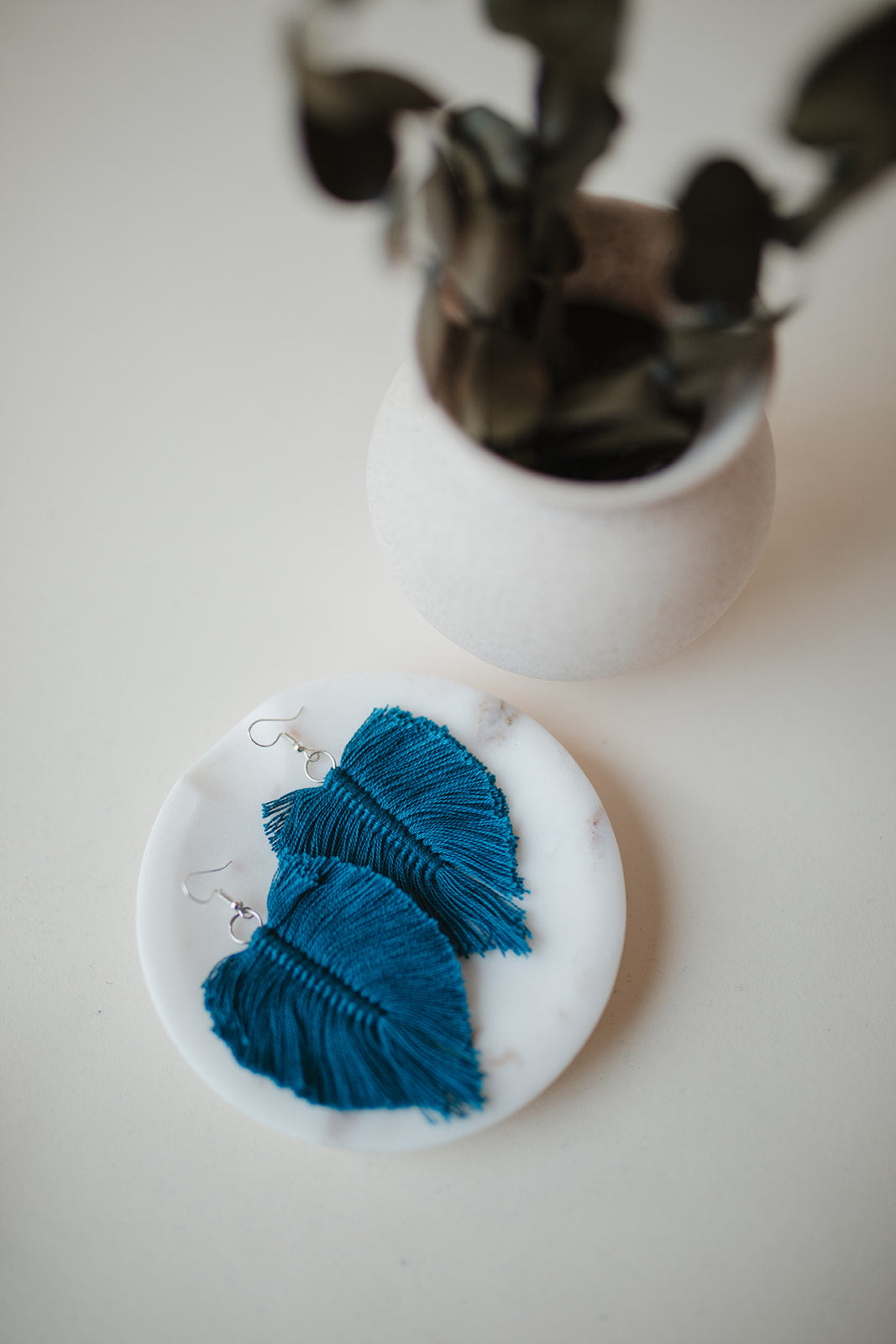 Macrame Feather Earring