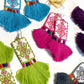 Embroidered Tapestry Tassel Earring